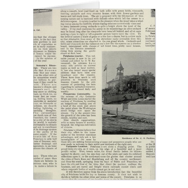 Petaluma Residences, Kalifornien Hälsningskort (Framsidan)