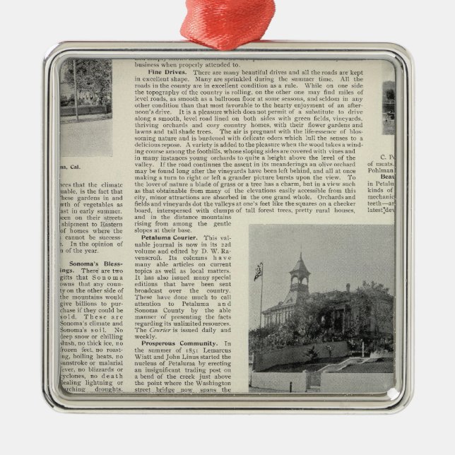 Petaluma Residences, Kalifornien Julgransprydnad Metall (Framsidan)