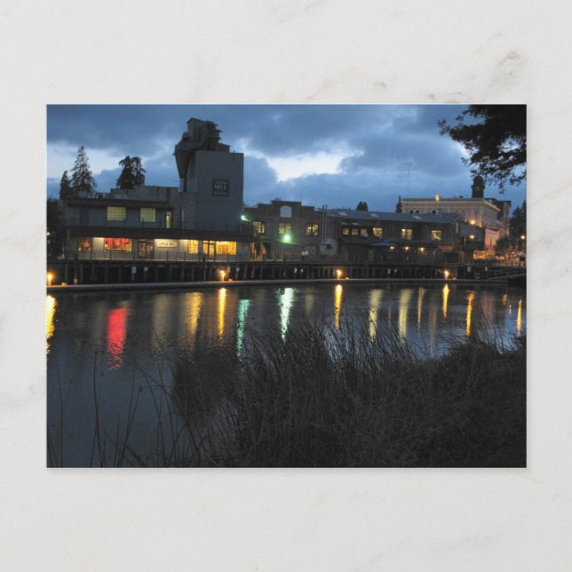 Petaluma Turning Basin på nattvykort Vykort (Framsida)