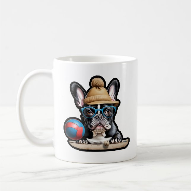 Pétanque Bulldog Bonjour [ROLIGT] - Kaffe Mugg! Kaffemugg (Vänster)