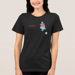 Petanque, Kvinnlig boule-spelare i rött T Shirt