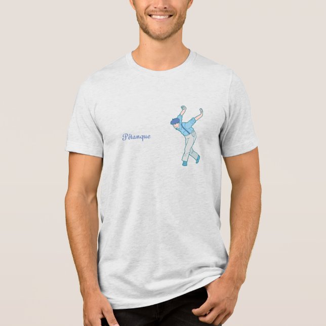 Petanque, Manlig boule-spelare i blått T Shirt (Framsida)
