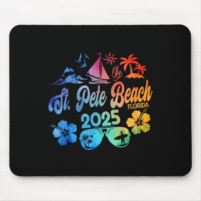 Pete Beach Florida 2025 Tie Dye Vacation Souve Musmatta (Framsidan)