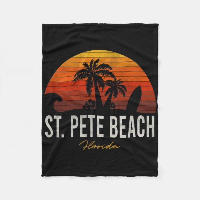 Pete Beach Florida Fl Handflatan Vacation Surfa So Fleecefilt (Framsidan)