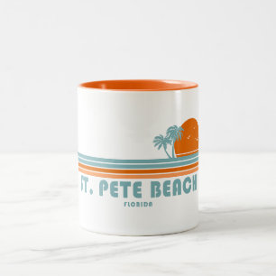 Pete Beach Florida Sol Handflatan Träd Två-Tonad Mugg