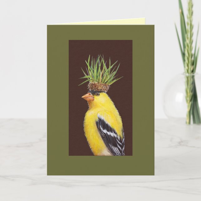 Pete the goldfinch card kort (Framsida)