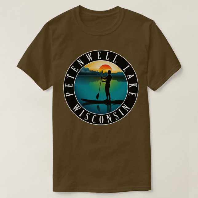 Petenwell Sjö Wisconsin Paddleboarding T Shirt (Design framsida)
