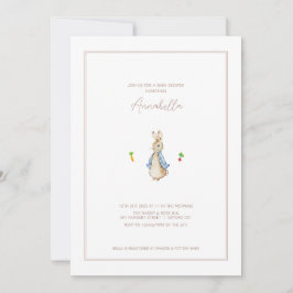 Peter Babbit Beartix Bunny Baby Shower Inbjudningar