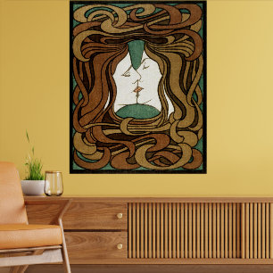 Peter Behrens Kiss Kärlek Abstrakt Art nouveau Poster