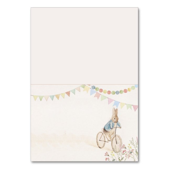 Peter Bunny Baby Shower Place Card Bordsnummer (Framsidan)