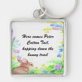 Peter Cotton Svan - Fyrkantig Silverfärgad Nyckelring