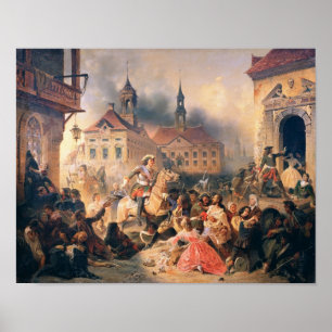 Peter de Underbara erövrarna Narva 1704, 1859 Poster