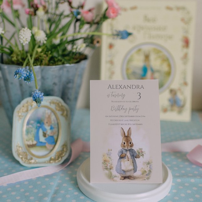 Peter Födelsedagsfesten Rabbit Inbjudningar (Skapare uppladdad)