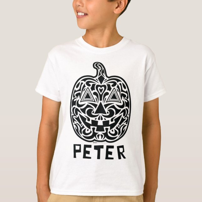 Peter Halloween Sugar Skull Design T Shirt (Framsida)