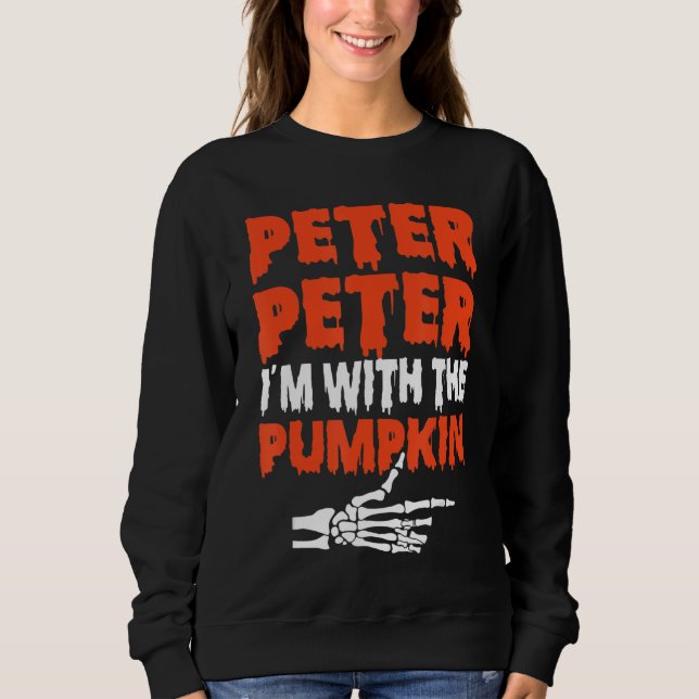 Peter I'm with the Pumpkin Halloween Costume Coupl T Shirt (Framsida)
