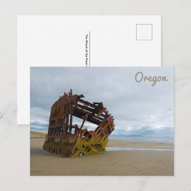 Peter Iredale Fort Stevens Oregons vrak Vykort (Fram/baksida)