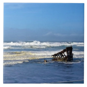 Peter Iredale Shipwreck, Oregon Kusten Kakelplatta