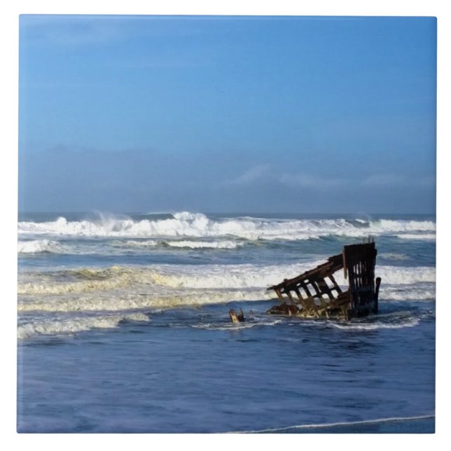 Peter Iredale Shipwreck, Oregon Kusten Kakelplatta (Framsidan)