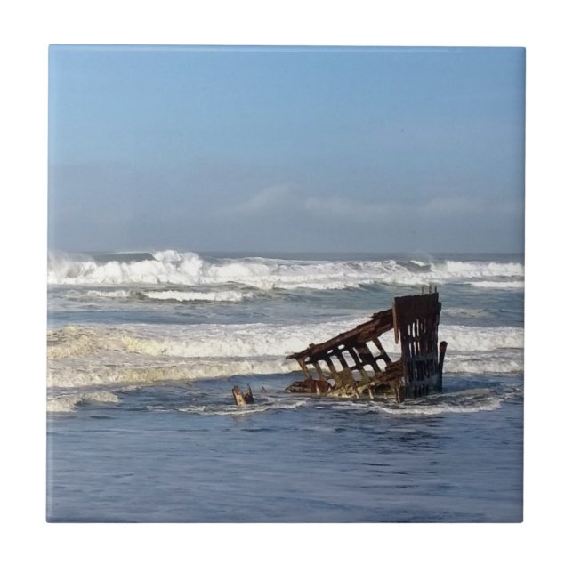 Peter Iredale Shipwreck, Oregon Kusten Kakelplatta (Framsidan)