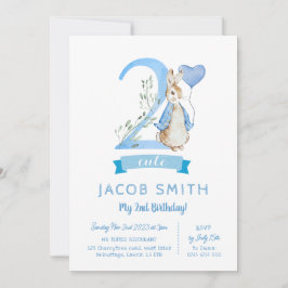 Peter kanin baby, andra födelsedag, pojkar inbjudningar