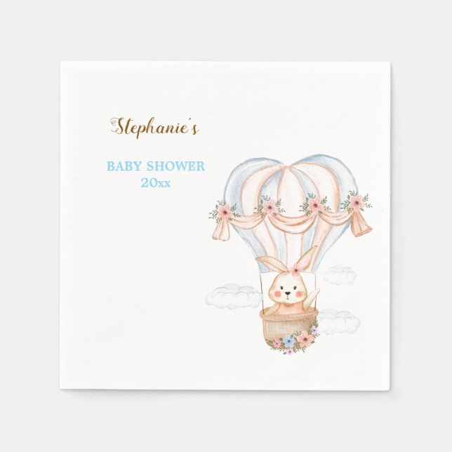 Peter kanin, mall för babydusch pappersservett (Framsidan)