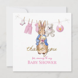 Peter kaninen med rosa bunting tack