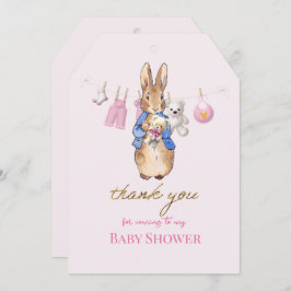 Peter kaninen med rosa bunting tack