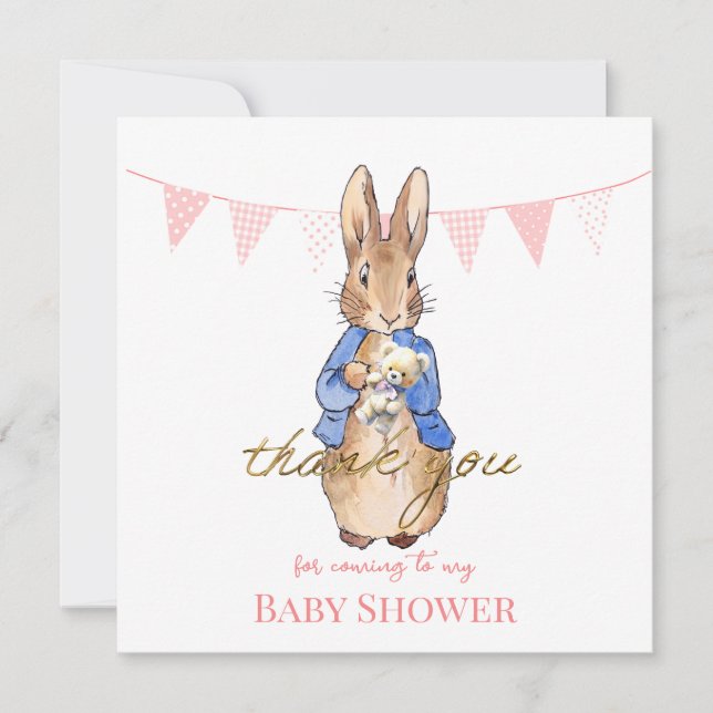 Peter kaninen med rosa bunting tack (Framsida)