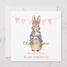 Peter kaninen med rosa bunting tack