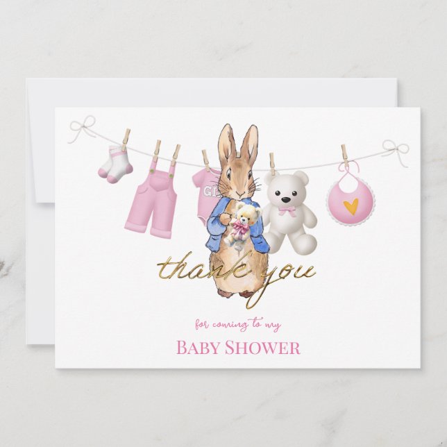 Peter kaninen med rosa bunting tack (Framsida)