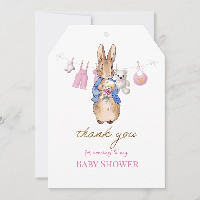 Peter kaninen med rosa bunting tack (Framsida)