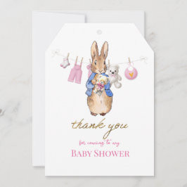 Peter kaninen med rosa bunting tack