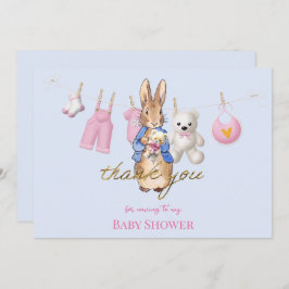 Peter kaninen med rosa bunting tack