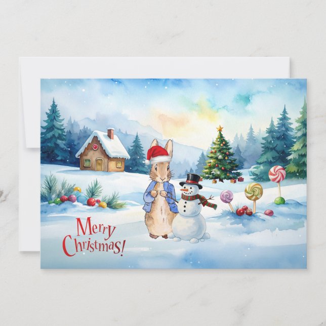 Peter kaninen pepparkakshus julkort (Framsida)