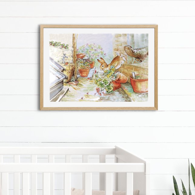 Peter kaninen tumlar i trädgårdsförrådet fototryck (Skapare uppladdad)