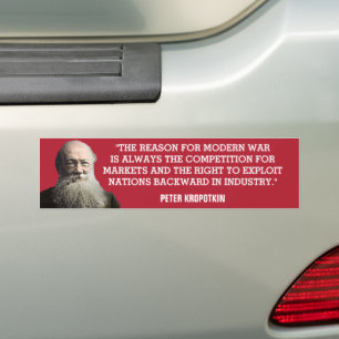 Peter Kropotkin Krig Quote Bumper Sticker Bildekal
