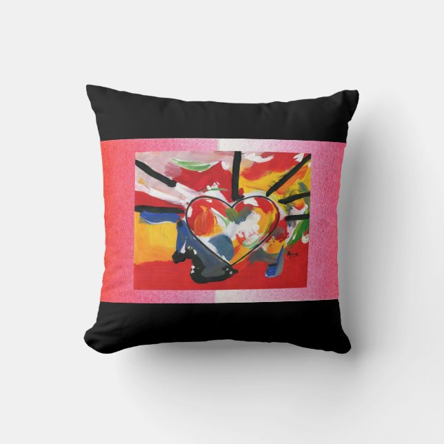Peter Max art stil hjärta Pillow Kudde (Framsida)