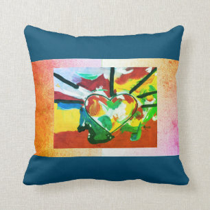 Peter Max art stil hjärta Pillow Kudde