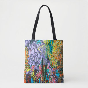 "Peter max art stil" mardi gras bag Tygkasse