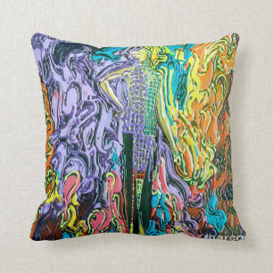 "peter max art stil" mardi gras-kudde kudde