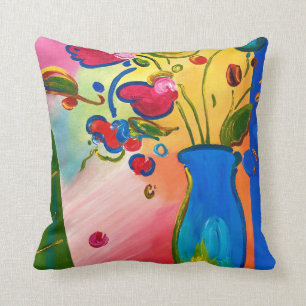 Peter max inspirerad blommadekorativ kudde