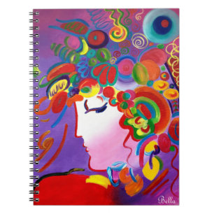 Peter max inspirerad rodna skönhetanteckningsbok anteckningsbok