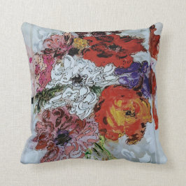 Peter Max stil färgade vattenfärgblommor Kudde