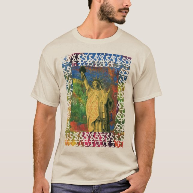 Peter Max stil Frihetsgudinnan t-shirts (Framsida)