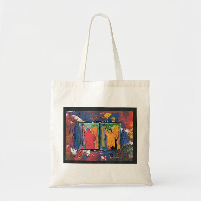 Peter Max stil original-akrylmålning Tygkasse (Framsidan)
