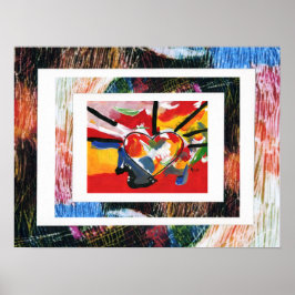 Peter Max stil, originalsignerad akrylmålning Poster