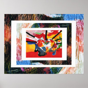 Peter Max stil, originalsignerad akrylmålning Poster