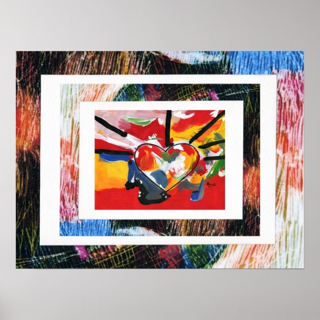 Peter Max stil, originalsignerad akrylmålning Poster (Framsidan)