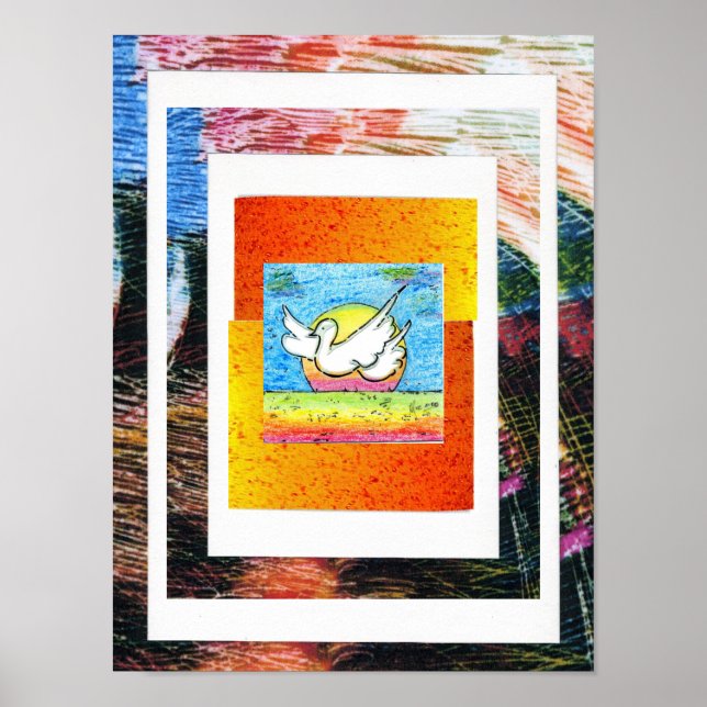 Peter Max stil, originalsignerad akrylmålning Poster (Framsidan)