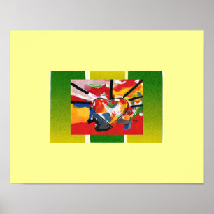 Peter Max stil, originalsignerad akrylmålning Poster
